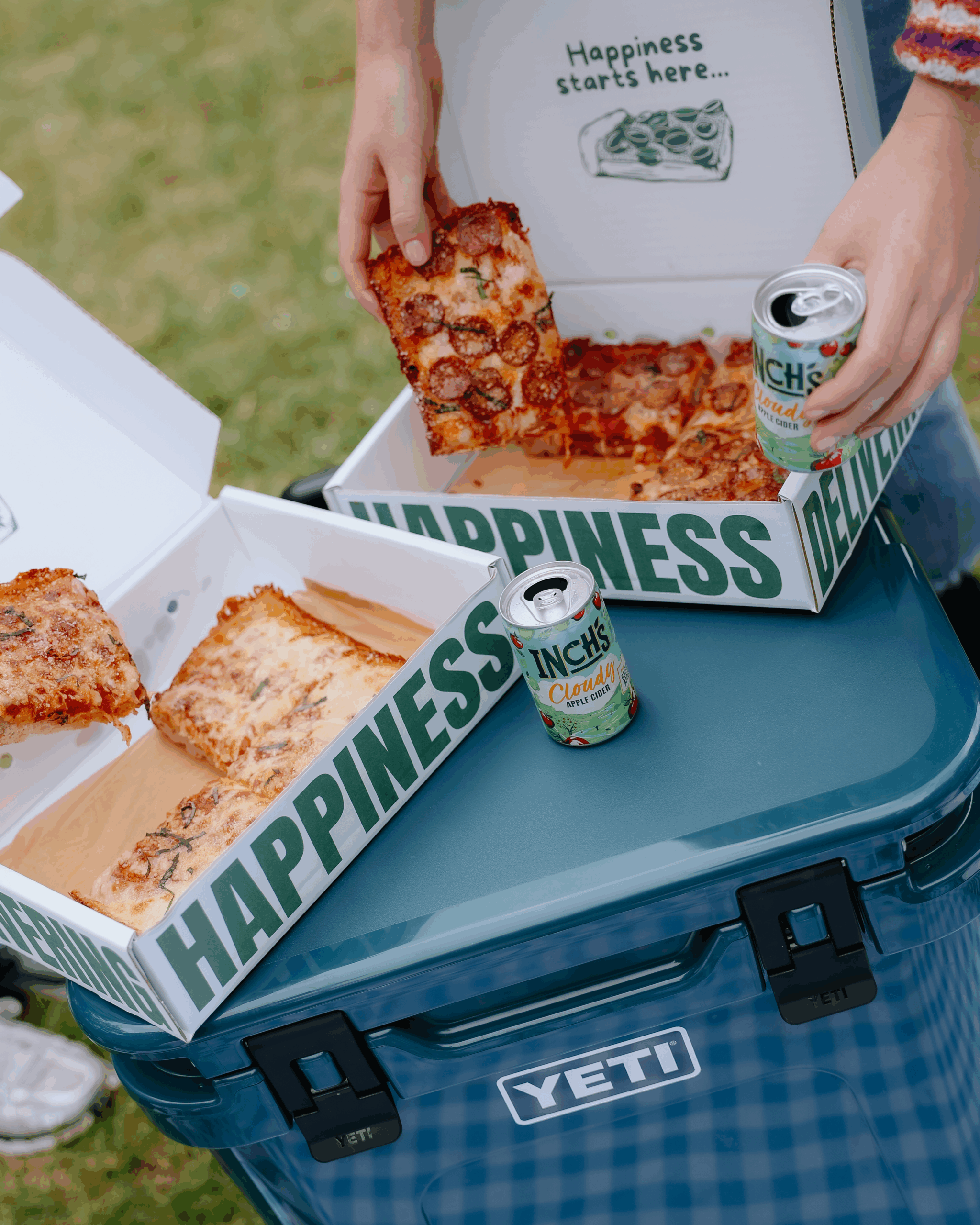 take away sampling inch's and pizza 